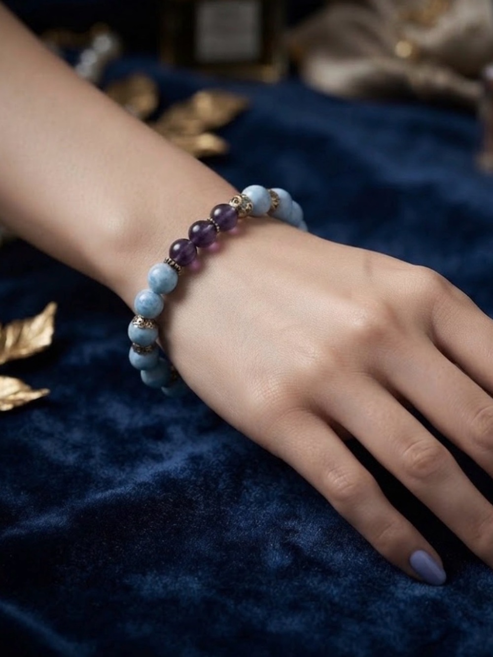 Larimar and Amethyst Bracelet